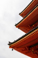 Fototapeta na wymiar The side of a Japanese temple.