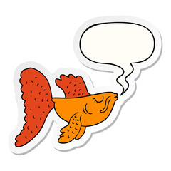 cartoon chinese fighting fish and speech bubble sticker