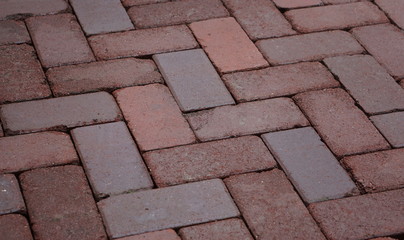 Brick pavers on a backyard patio