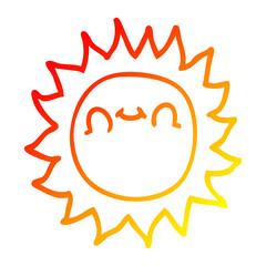 warm gradient line drawing cartoon sunshine
