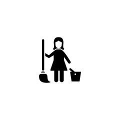 Cleaning lady icon