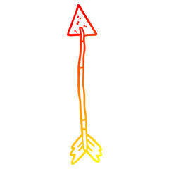 warm gradient line drawing cartoon old arrow