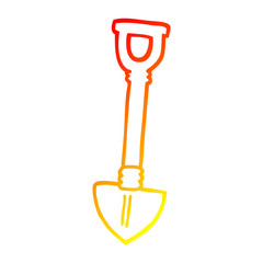 warm gradient line drawing cartoon shovel