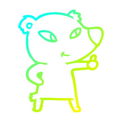 cold gradient line drawing cute cartoon bear