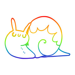 rainbow gradient line drawing cute cartoon snail