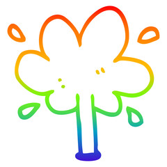 rainbow gradient line drawing cartoon water squirt