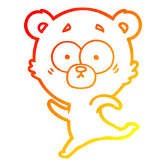 warm gradient line drawing surprised polar bear cartoon