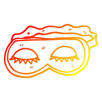 recommend clip art: warm gradient line drawing cartoon sleeping mask