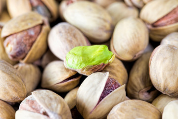 Delicious fried salted pistachios
