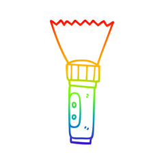 rainbow gradient line drawing cartoon torch