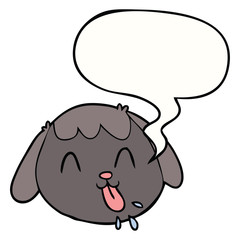 cartoon dog face and speech bubble