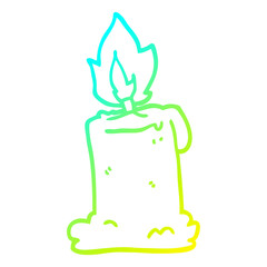 cold gradient line drawing cartoon burning candle