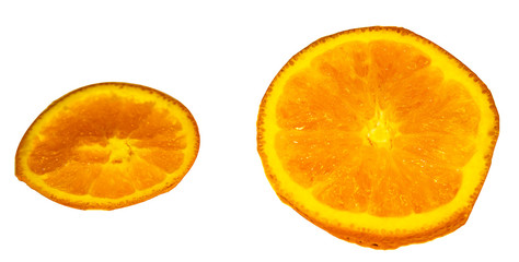 slice of orange isolated on white background