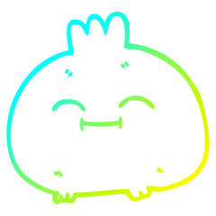 cold gradient line drawing cartoon happy root vegetable