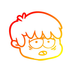 warm gradient line drawing cartoon male face