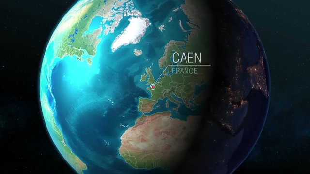  France - Caen - Zooming from space to earth