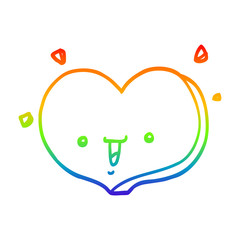 rainbow gradient line drawing cartoon happy love heart