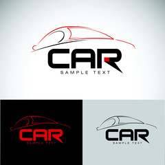 abstract car design concept automotive topics vector logo design template. Vector illustration