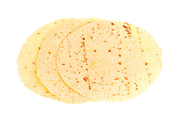 Round pita for cooking isolated on white background