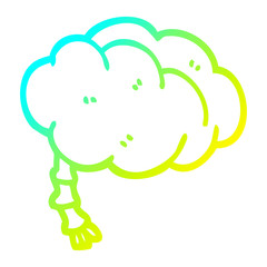 cold gradient line drawing cartoon brain