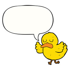 cartoon duck and speech bubble