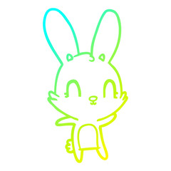 cold gradient line drawing cute cartoon rabbit