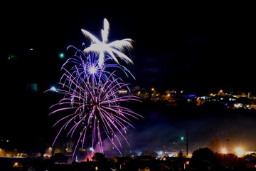 fireworks over the city