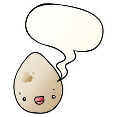 cartoon egg and speech bubble in smooth gradient style