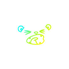 cold gradient line drawing cartoon lion