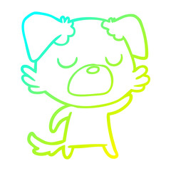cold gradient line drawing cartoon dog