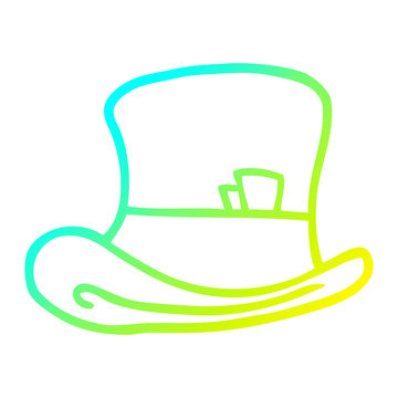 recommend clip art: cold gradient line drawing cartoon top hat