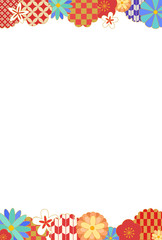 和柄花柄の背景イラスト素材