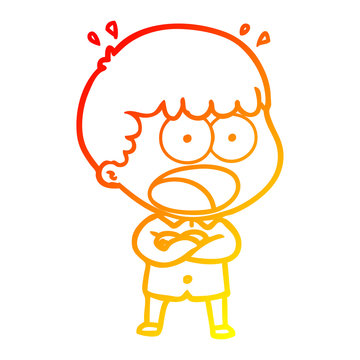 recommend clip art: warm gradient line drawing cartoon shocked man