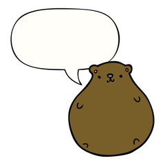 cartoon bear and speech bubble