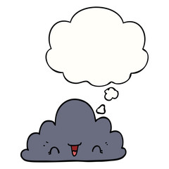 cute cartoon cloud and thought bubble