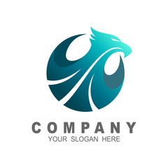 Eagle circle logo vector illustration