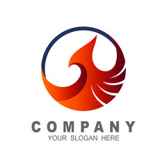 Phoenix circle style logo design