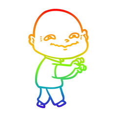 rainbow gradient line drawing cartoon creepy guy