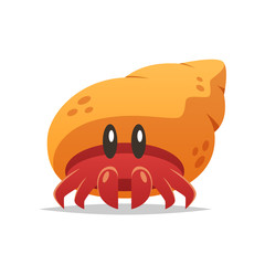 Cartoon hermit crab vector isolated illustration © FARBAI