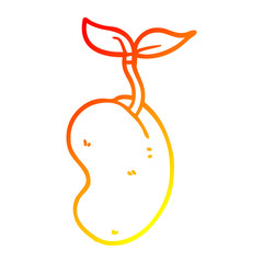 warm gradient line drawing cartoon sprouting seed
