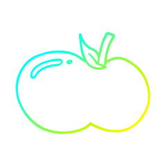 cold gradient line drawing cartoon apple