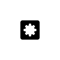 Gear icon. App settings button. Logo design element