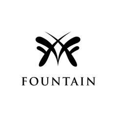 water squirt fountain logo with letter F F, design inspiration.	