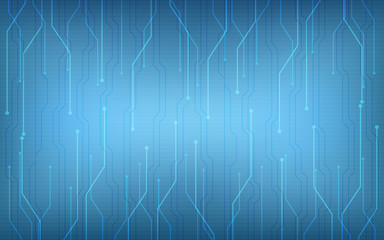 Abstract technology circuit board pattern on dark blue color background