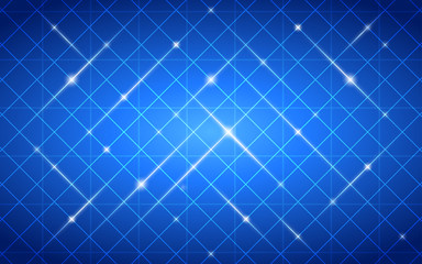 Fototapeta na wymiar abstract technology grid and glowing glitter on dark blue color background