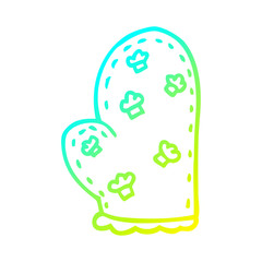 cold gradient line drawing cartoon oven glove