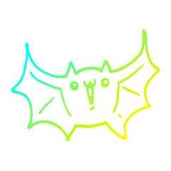 cold gradient line drawing cartoon happy vampire bat