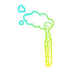 cold gradient line drawing cartoon burnt match