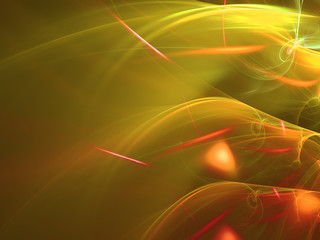 yellow abstract fractal background 3d rendering illustration