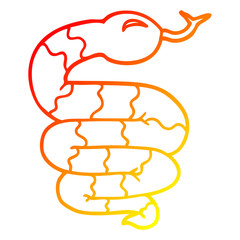 warm gradient line drawing cartoon snake